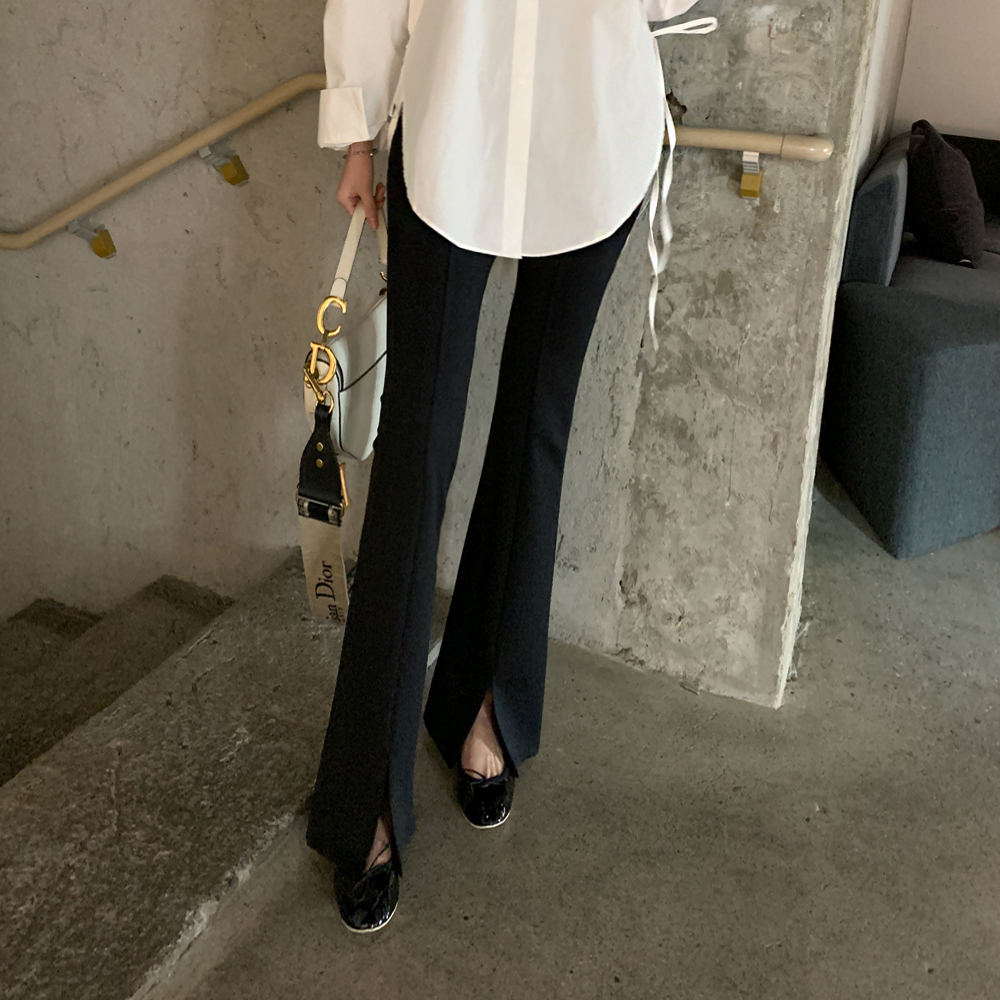 레이티아 밑단 컷팅 슬랙스 - 상세 이미지 4