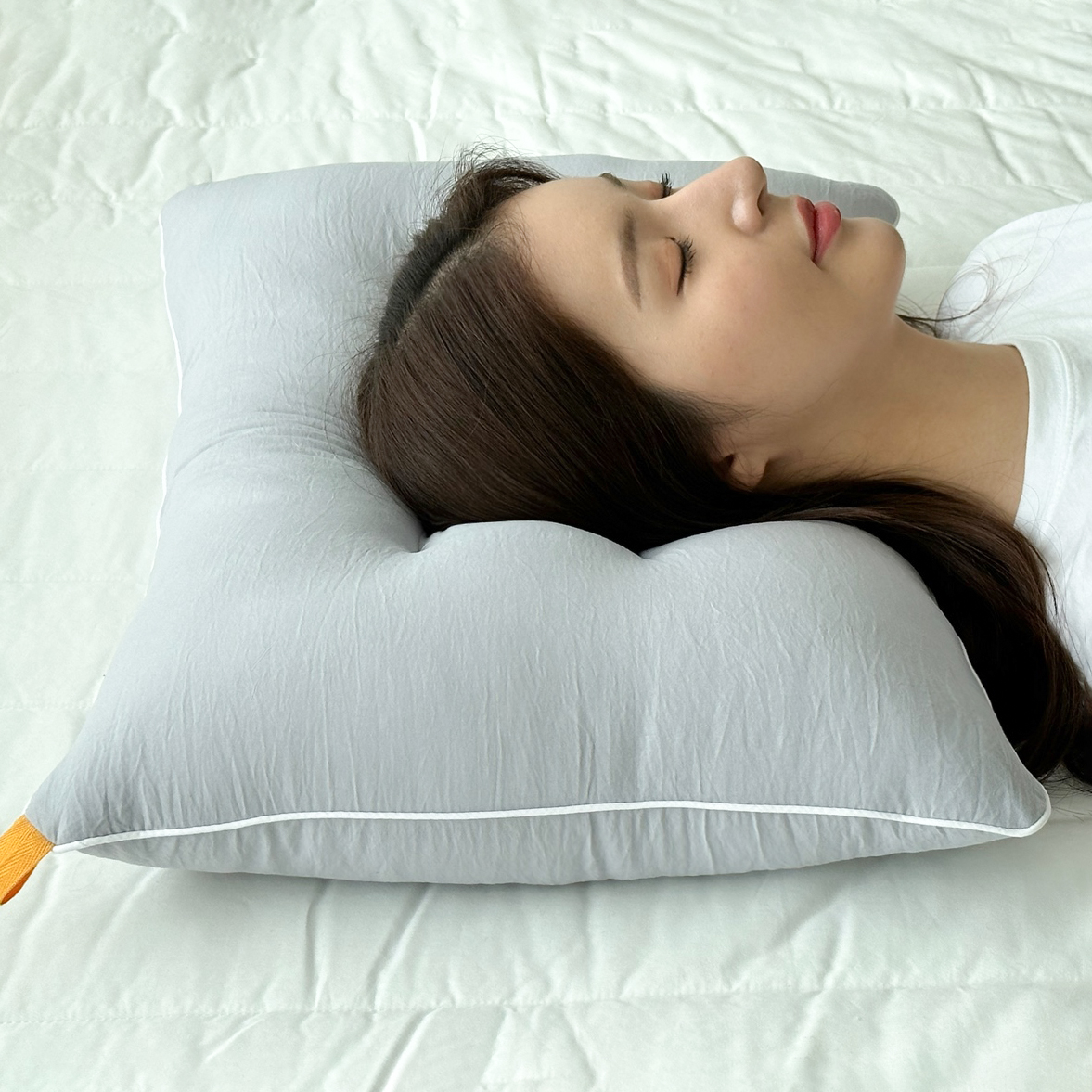 1+1 빨아쓰는 경추베개 경추 목베개 일자목 목디스크 거북목베개 40x60 화이트