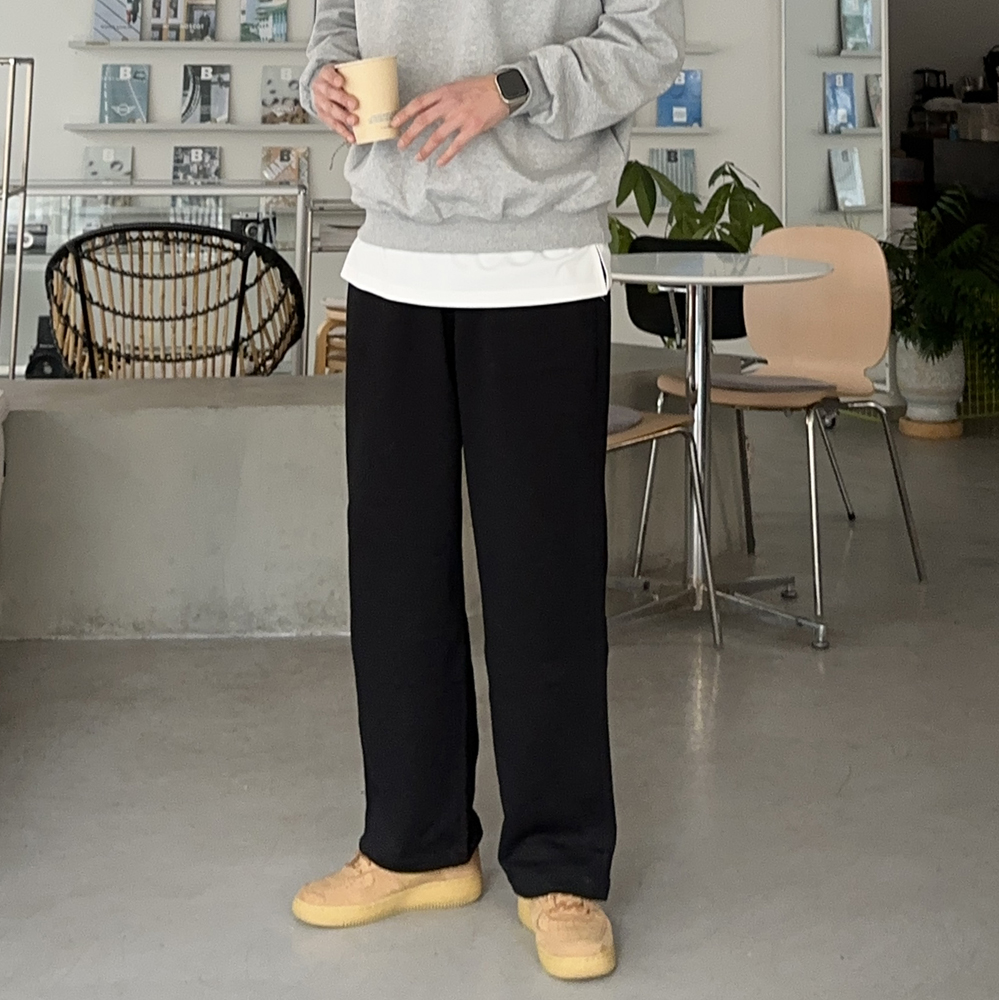 남자 바지 빅사이즈 밴딩 트레이닝 남자 와이드 팬츠 - 메인 이미지