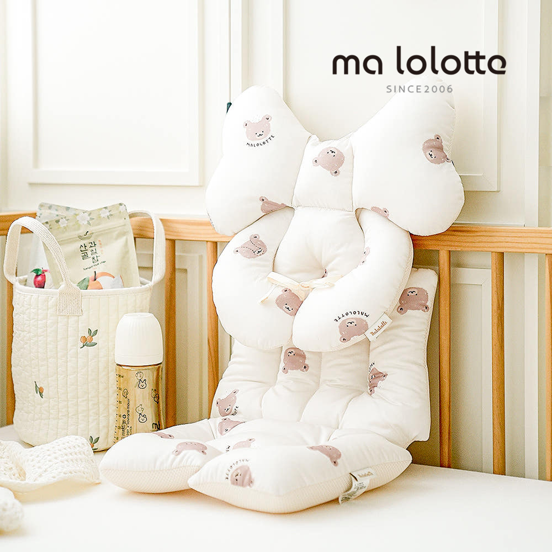 마롤로뜨 사계절 유모차 라이너 시트 신생아 카시트 쿨시트 초코베어