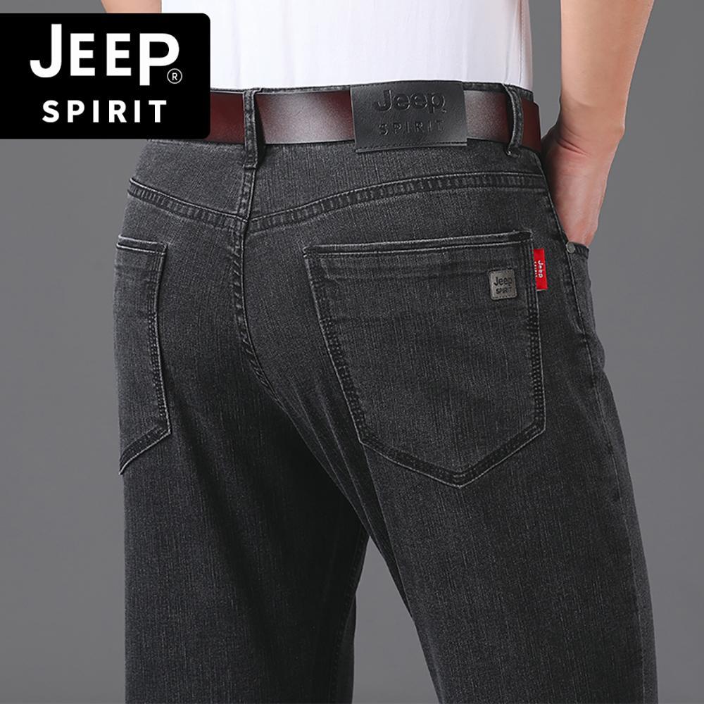 Jeep 남성 여름 얇은 청바지 정통 빅사이즈 긴바지 스트레이트 레그 캐주얼 일자 통슬랙스 - 상세 이미지 4