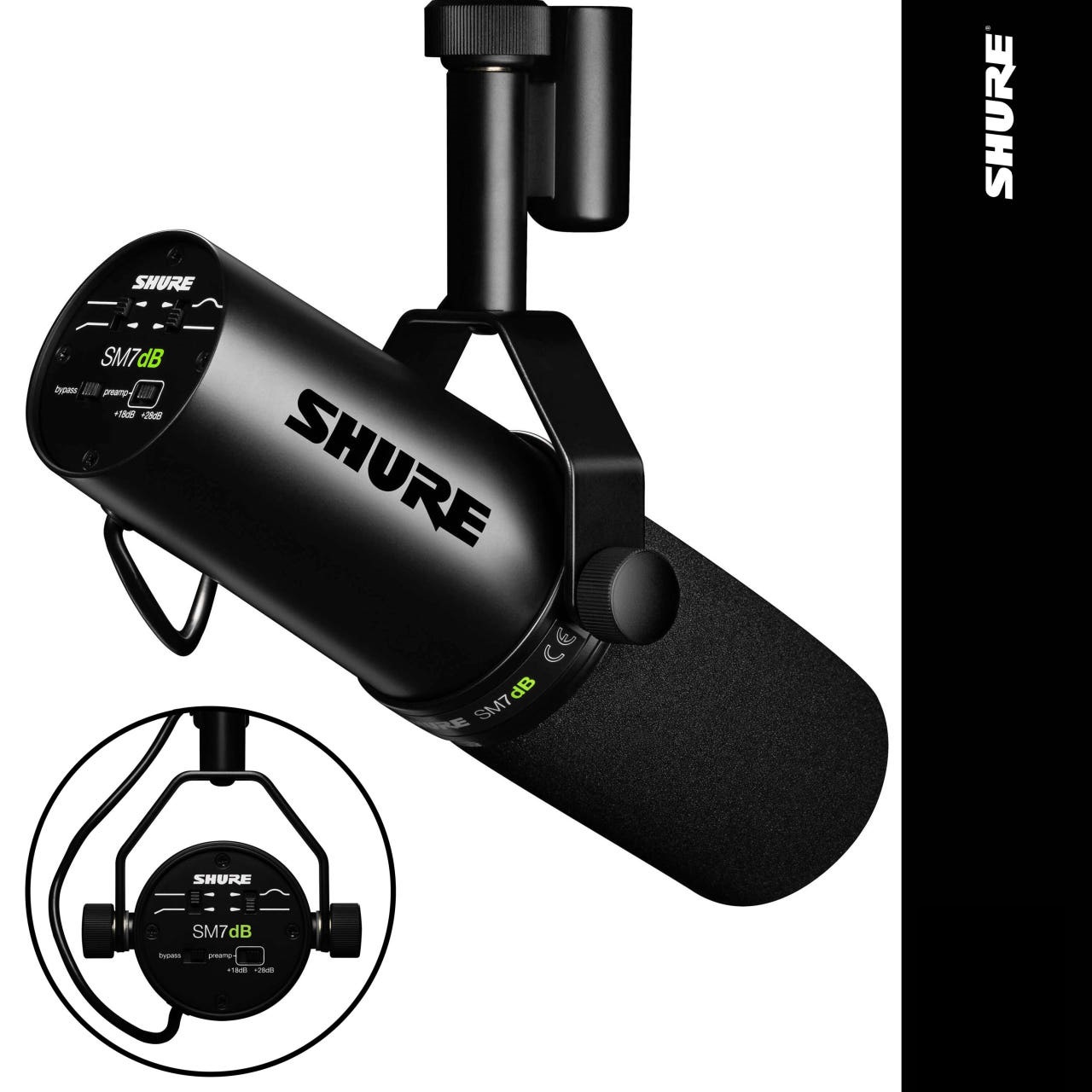 SHURE SM7DB 슈어 녹음용 마이크 라디오 방송용 다이나믹 콘덴서 프리앰프 내장