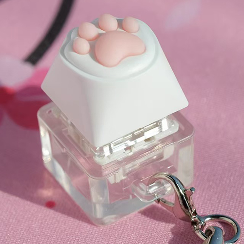 고양이 이모티콘 키링 키홀더 체인 열쇠고리 발 꾹부들 - 메인 이미지