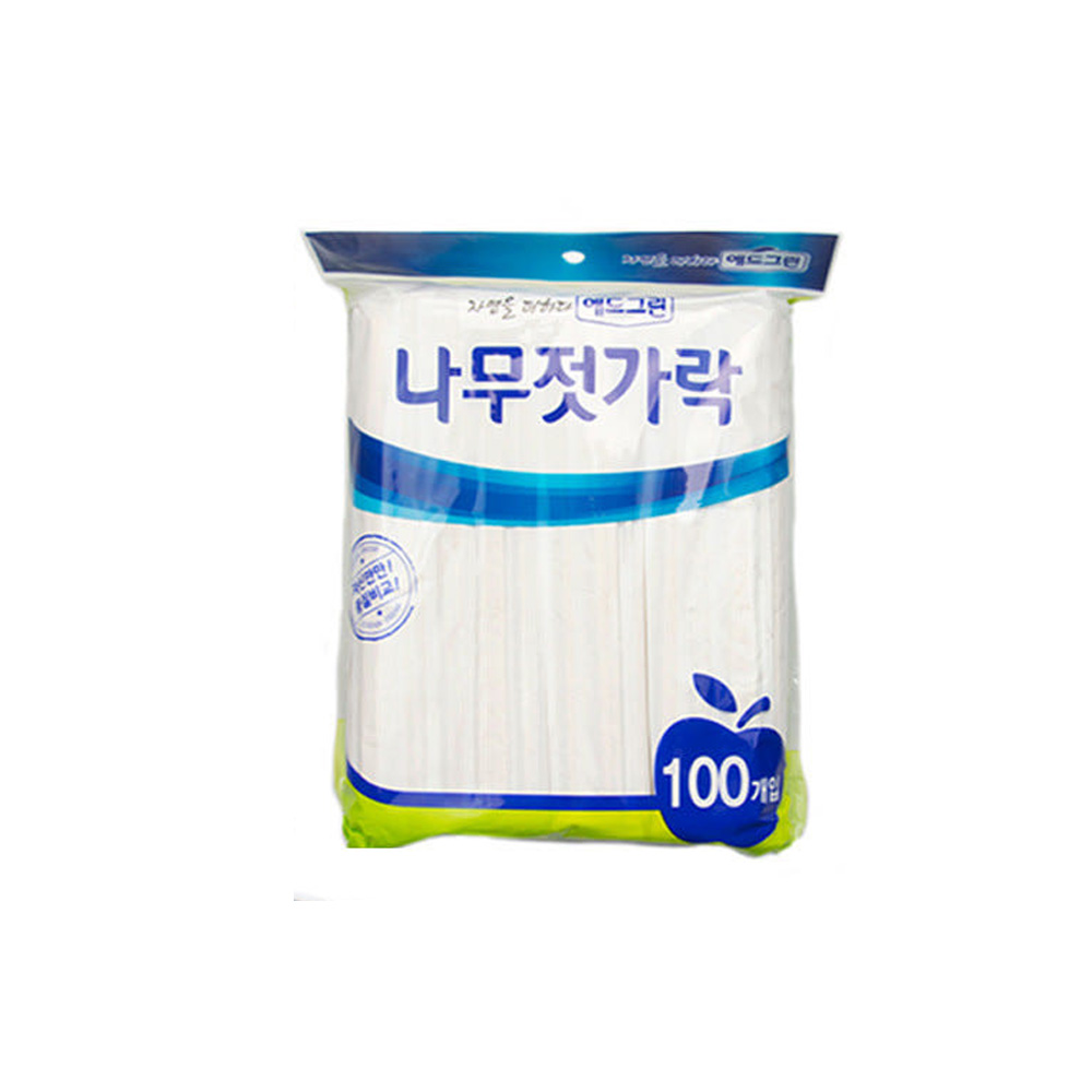 백양목 일회용 나무젓가락 업소용 개별포장 20cm, 100개입, 1개 - 상세 이미지 2