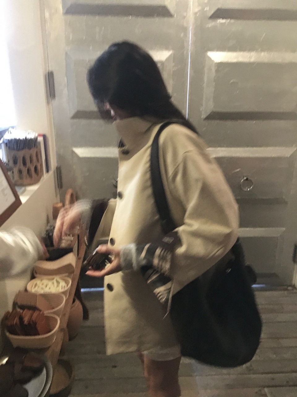 워크 배색 하프 트렌치 코트 상세 이미지 11
