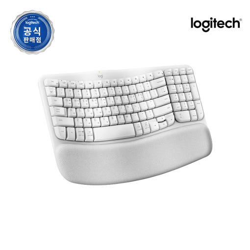 [로지텍] 로지텍코리아정품 무선.블루투스 키보드 WAVE KEYS 인체공학 [오프화이트]