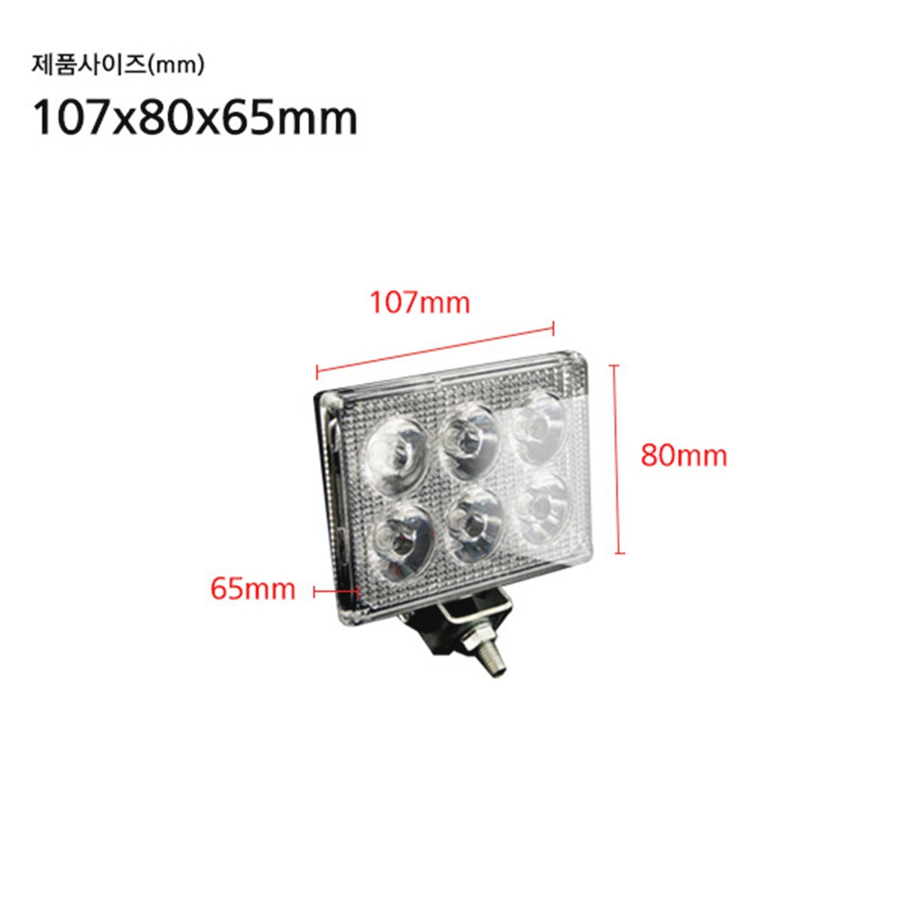 18W LED 써치라이트 선박용 차량용 서치라이트 사각 DC 12V 24V - 상세 이미지 2