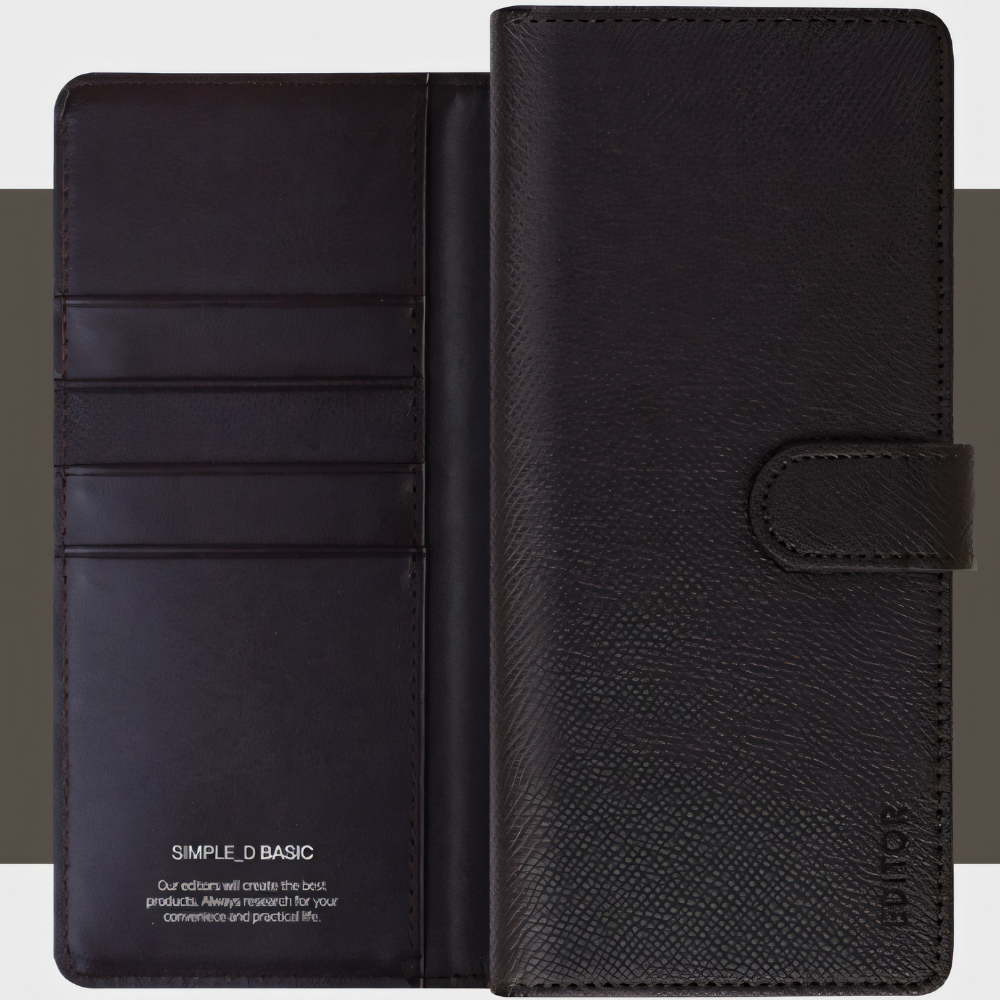 플디 카드 수납 가죽 지갑 케이스 브라운, 갤럭시 퀀텀2