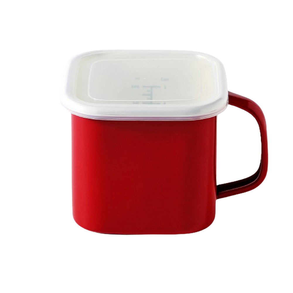 사각 법랑 캐니스터 냄비 레드 1.45L - 상품 이미지