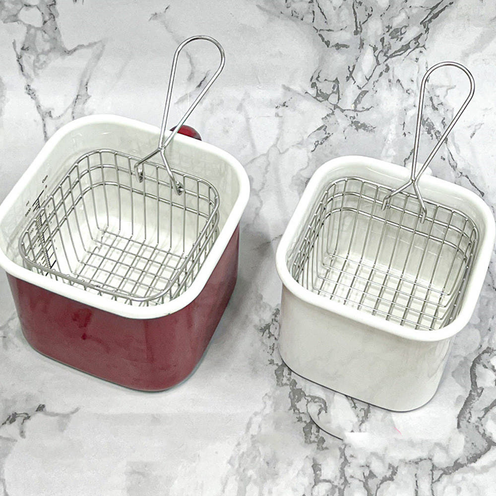 1.45L 인덕션 법랑 미니 튀김냄비 14cm, 화이트