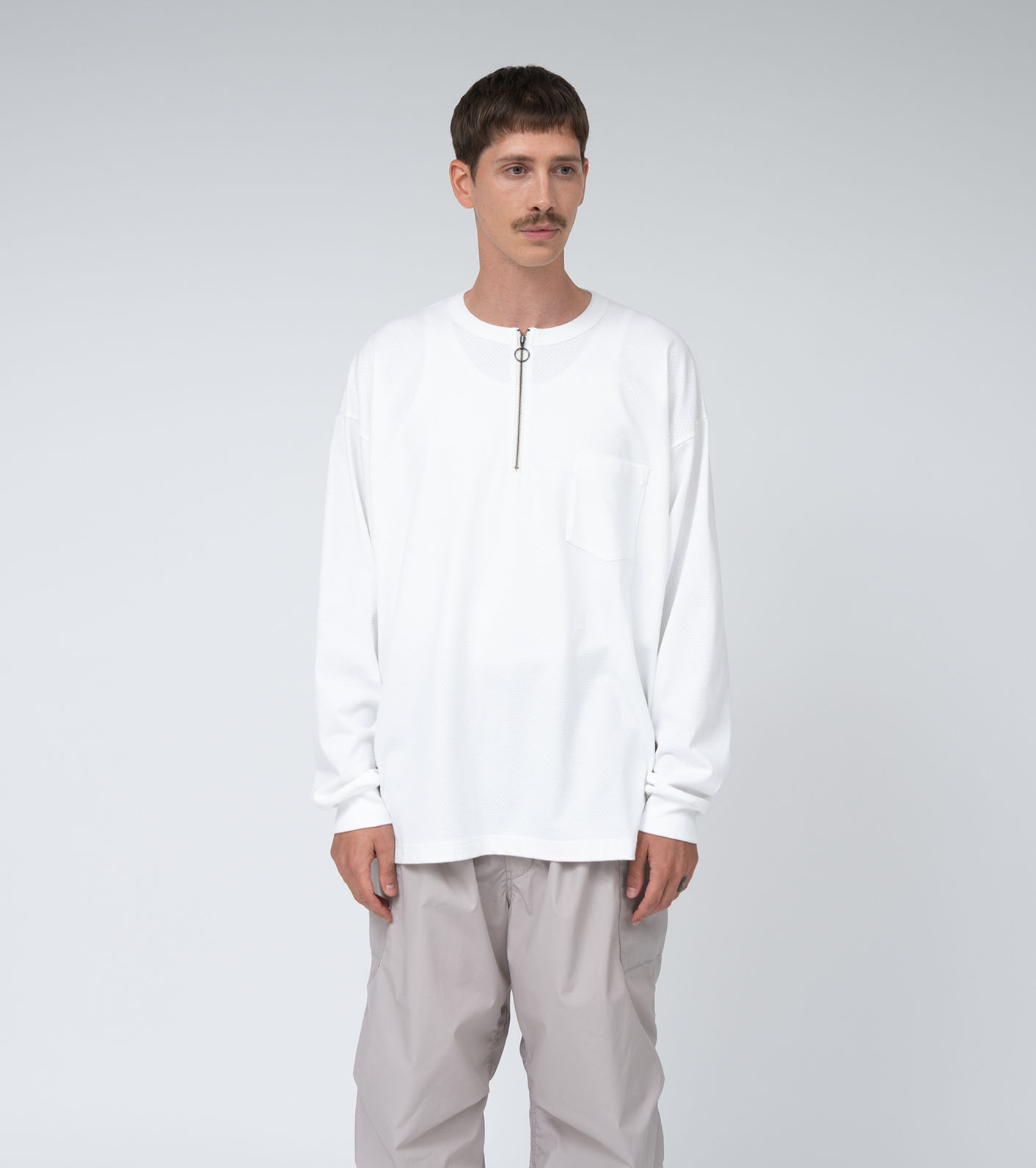 나나미카 nanamica 하프 집 L/S 롱 슬리브 긴팔 티셔츠 25ss S25SH013 - 상세 이미지 2