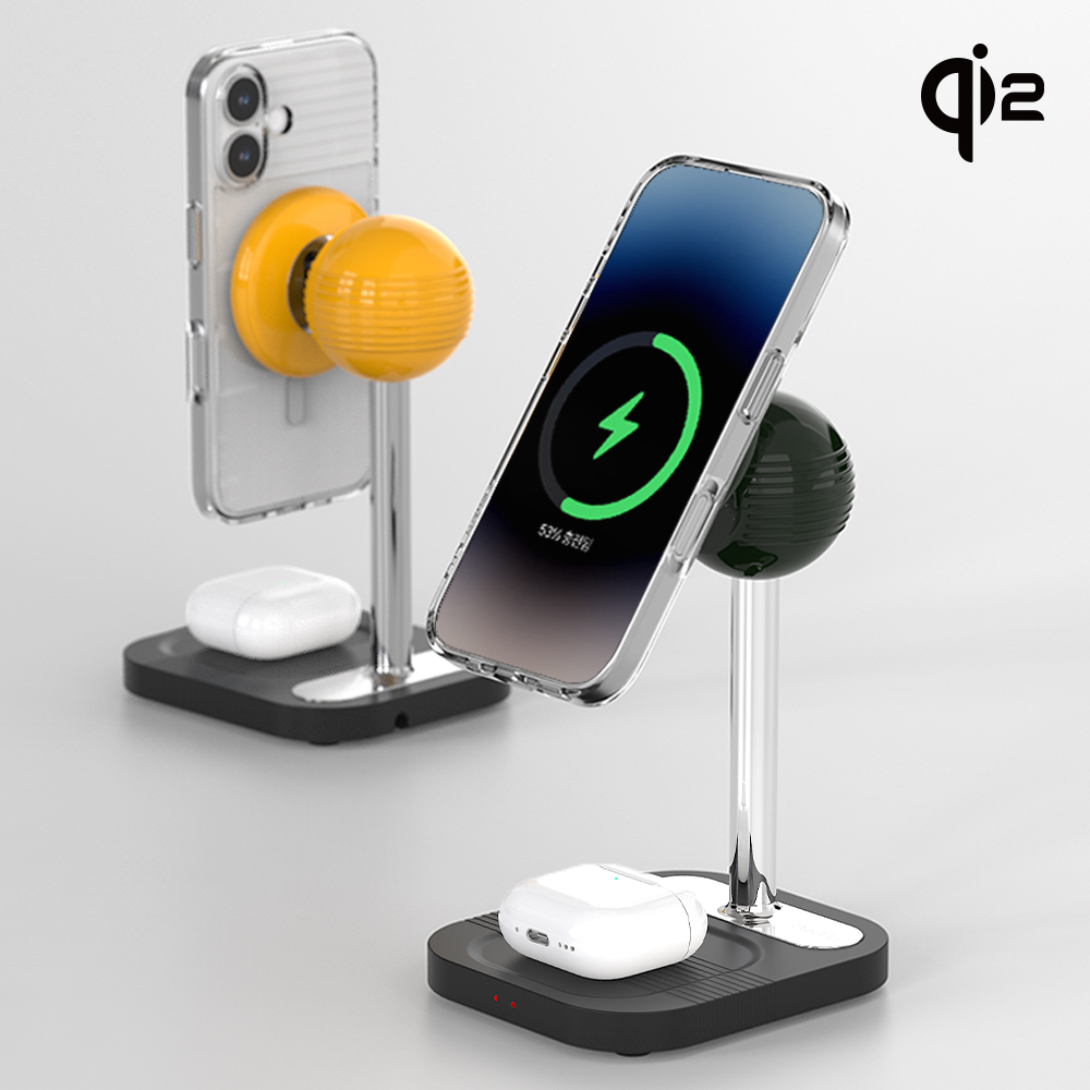 노바 2in1 qi2 맥세이프 15W 아이폰 갤럭시 폴드 아이폰17 호환 고속 무선충전기
