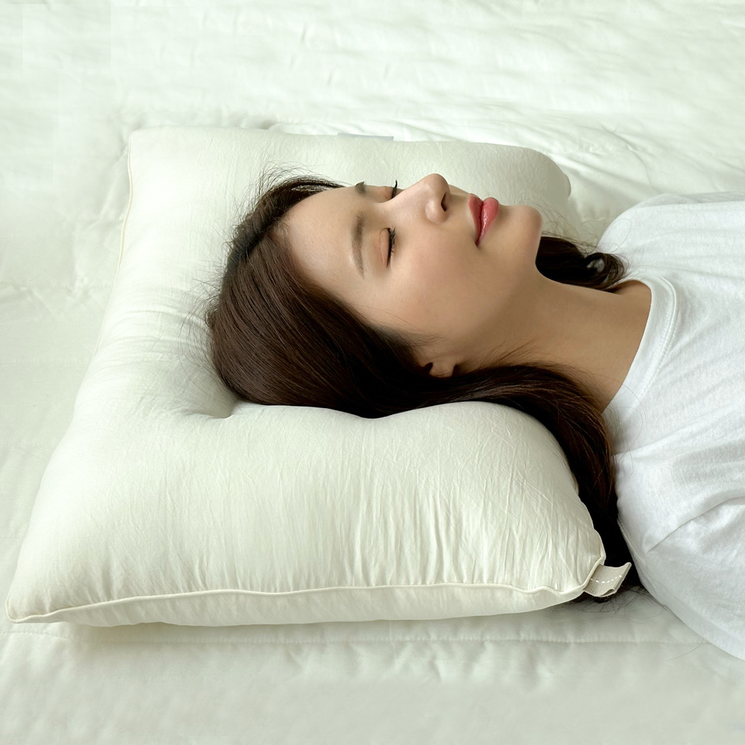 1+1 빨아쓰는 경추베개 경추 목베개 일자목 목디스크 거북목베개 40x60 화이트