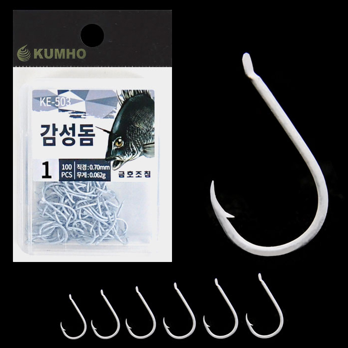 금호조침 KE-503 덕용 감성돔 화이트 바늘 1통 100개입 - 메인 이미지