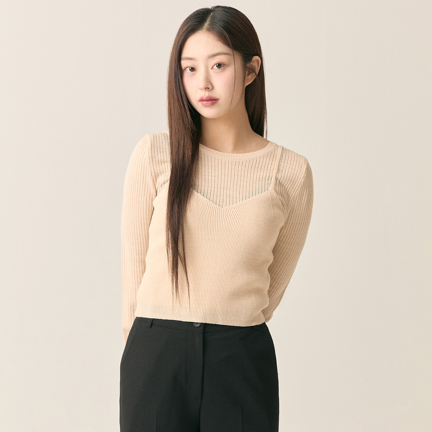 로엠 레이어드 뷔스티에 스웨터 RMKAF23R13 - 상세 이미지 2