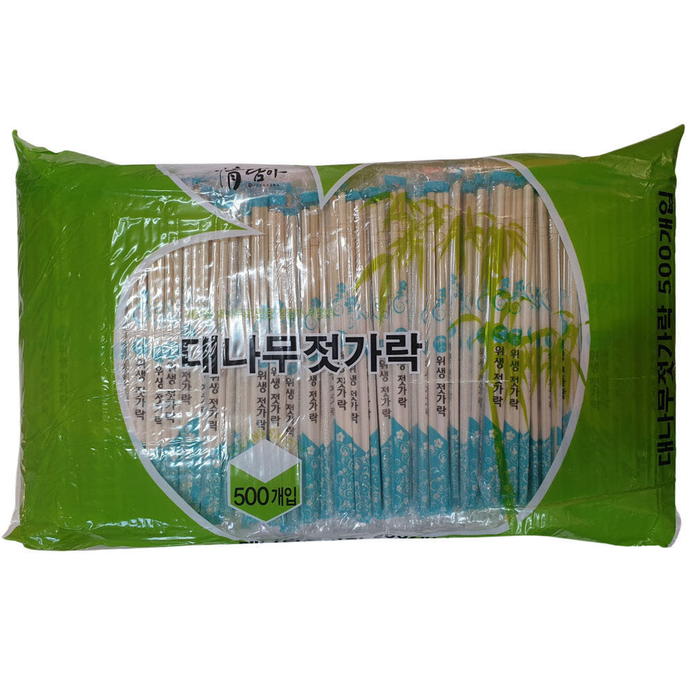 고급 일회용 대나무 젓가락 업소용 나무 젓가락 개별포장 20cm, 500개입, 1개 - 상세 이미지 2