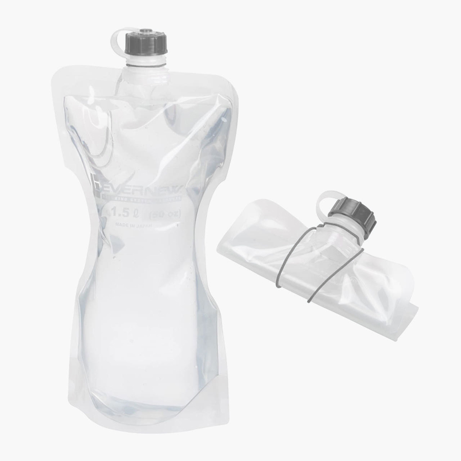 에버뉴 수낭 워터캐리 1.5L 그레이 백패킹 등산 물병 경량 접이식 물통 - 상품 이미지