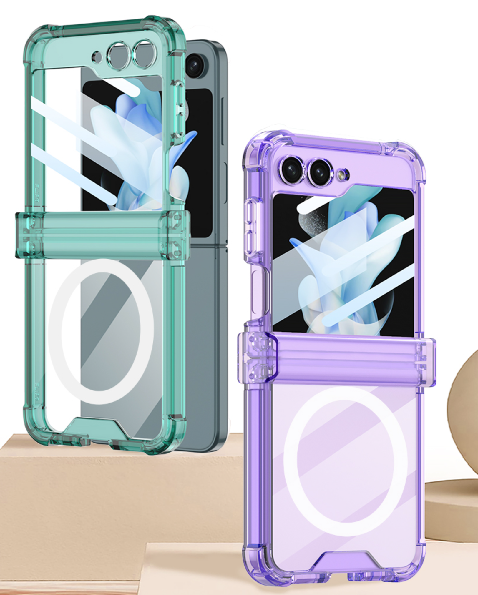 갤럭시 맥세이프 케이스 풀커버 힌지보호 그린, 갤럭시Z 플립5 - 상세 이미지 3