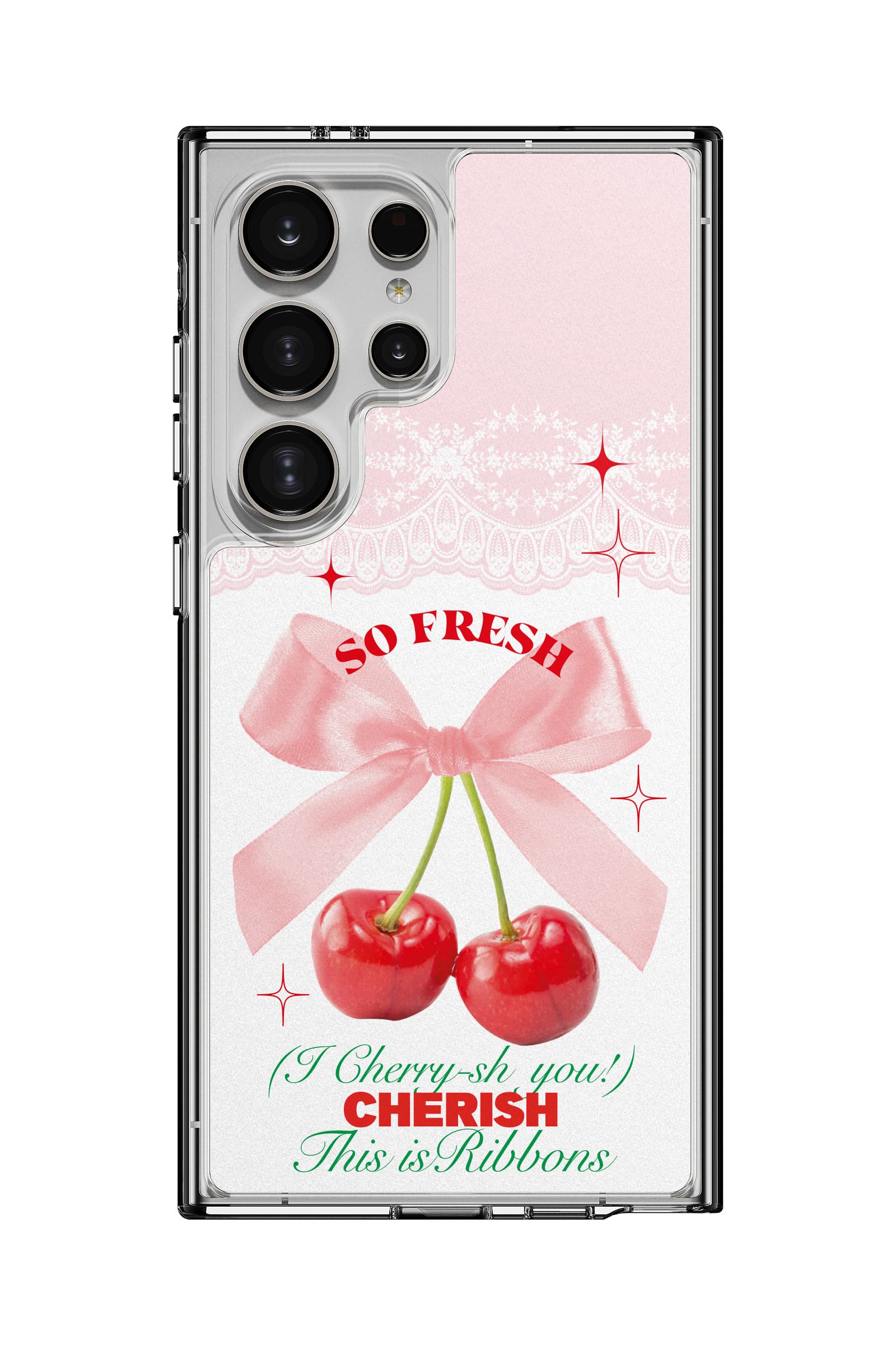 발레코어 리본체리쉬 띠부띠부스킨 갤럭시/아이폰 케이스 부착용스킨