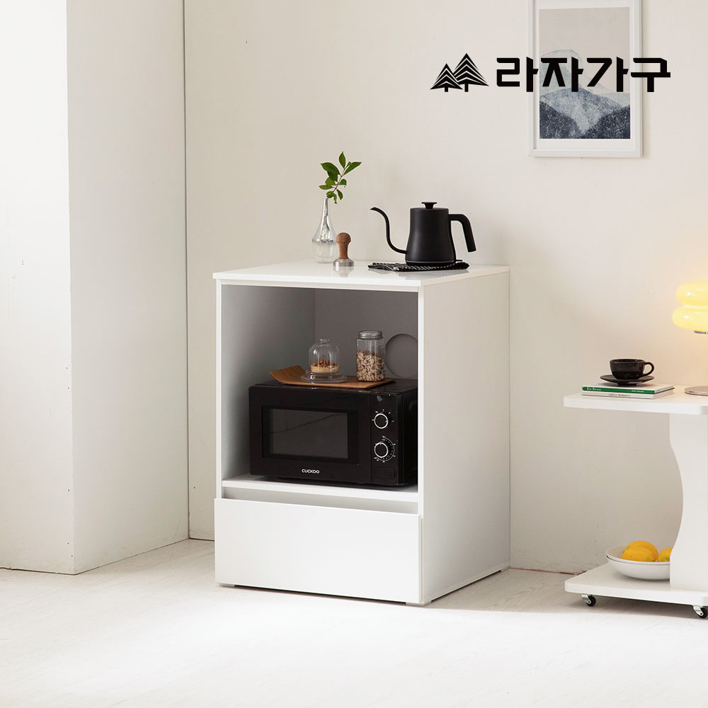 라자가구 모드리안 E0 광파 오븐 전자레인지 렌지대 600 에어프라이어 오픈형 주방수납장