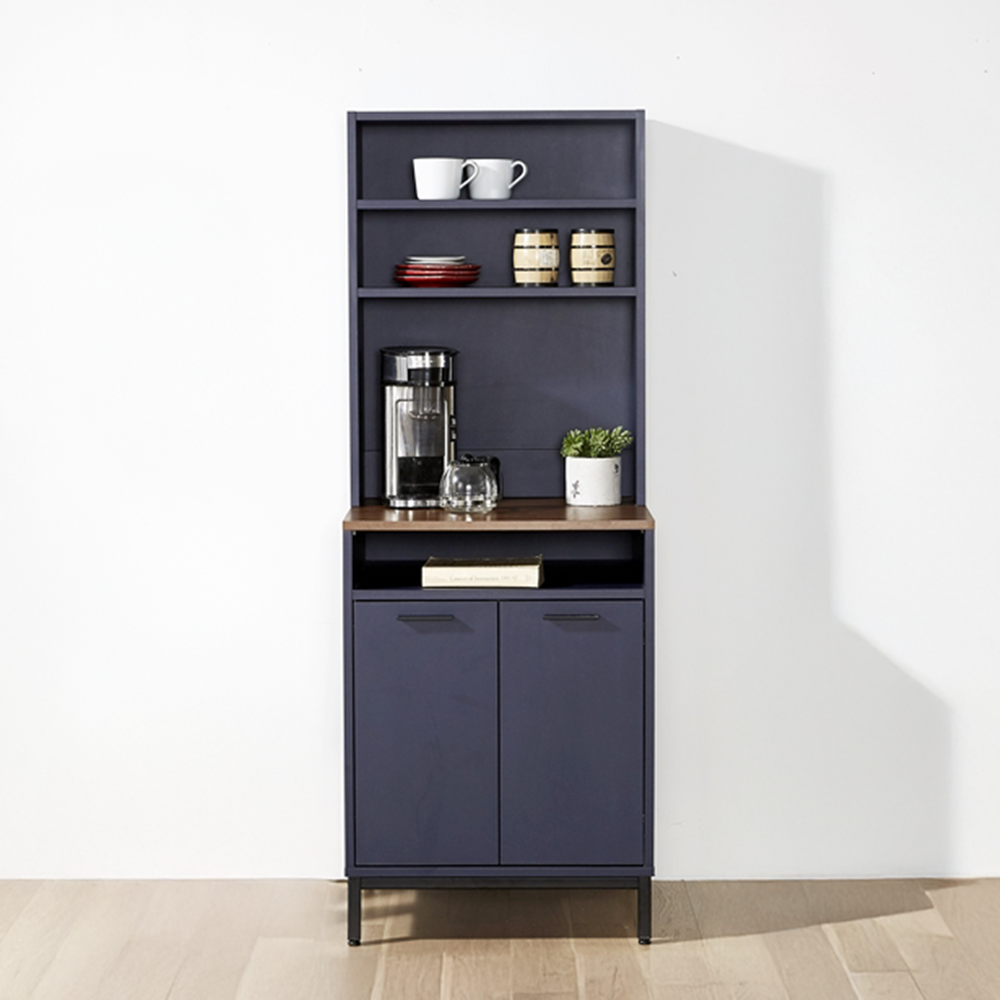 몬드 홈카페장 냉장고옆 식탁장 그릇장식장 커피머신선반 탕비실 600x550x1635mm, 6단, 네이비