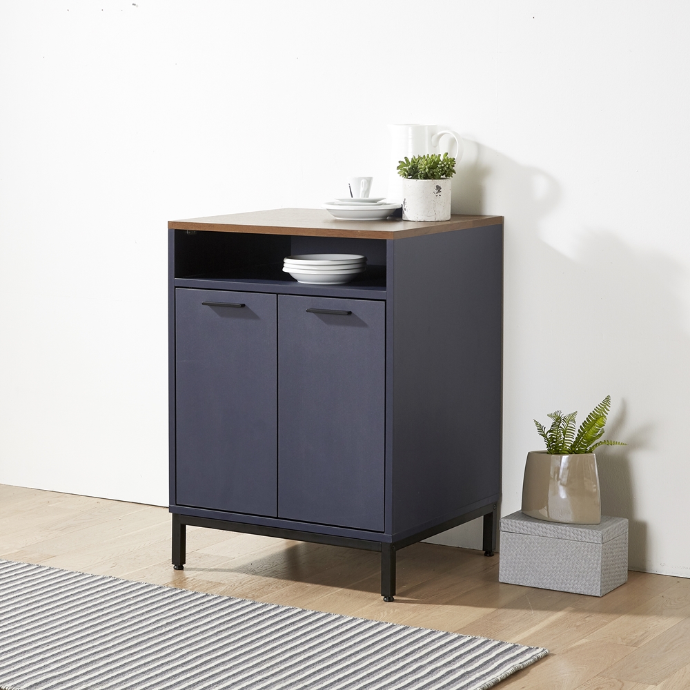 몬드 주방보조수납장 정수기받침대 식탁장 그릇장식장 커피머신선반 600x550x835mm, 3단, 네이비 - 상세 이미지 5