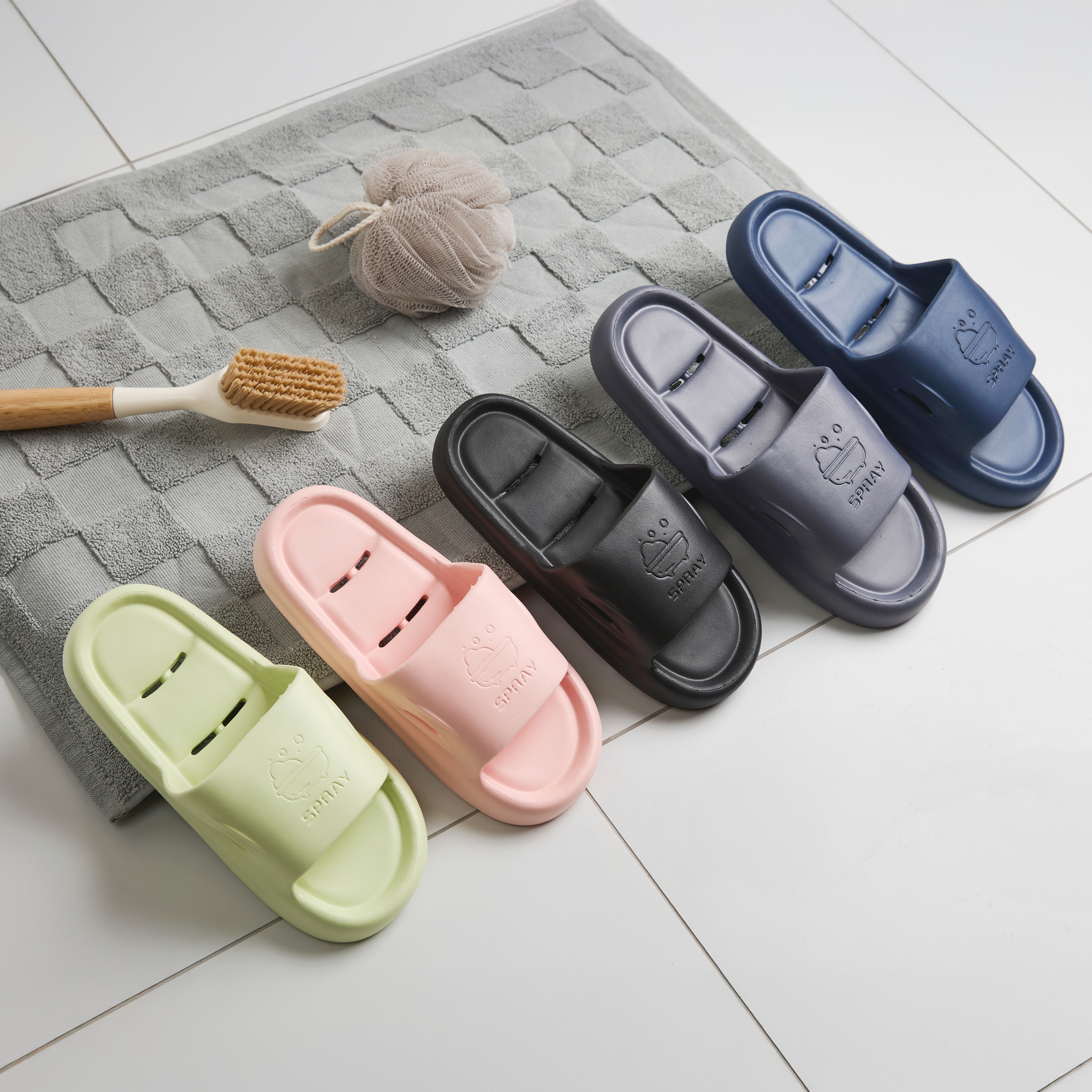 크린리빙 말랑 버블 욕실화 물빠짐 미끄럼 방지 화장실 사무실 슬리퍼 5color 1+1