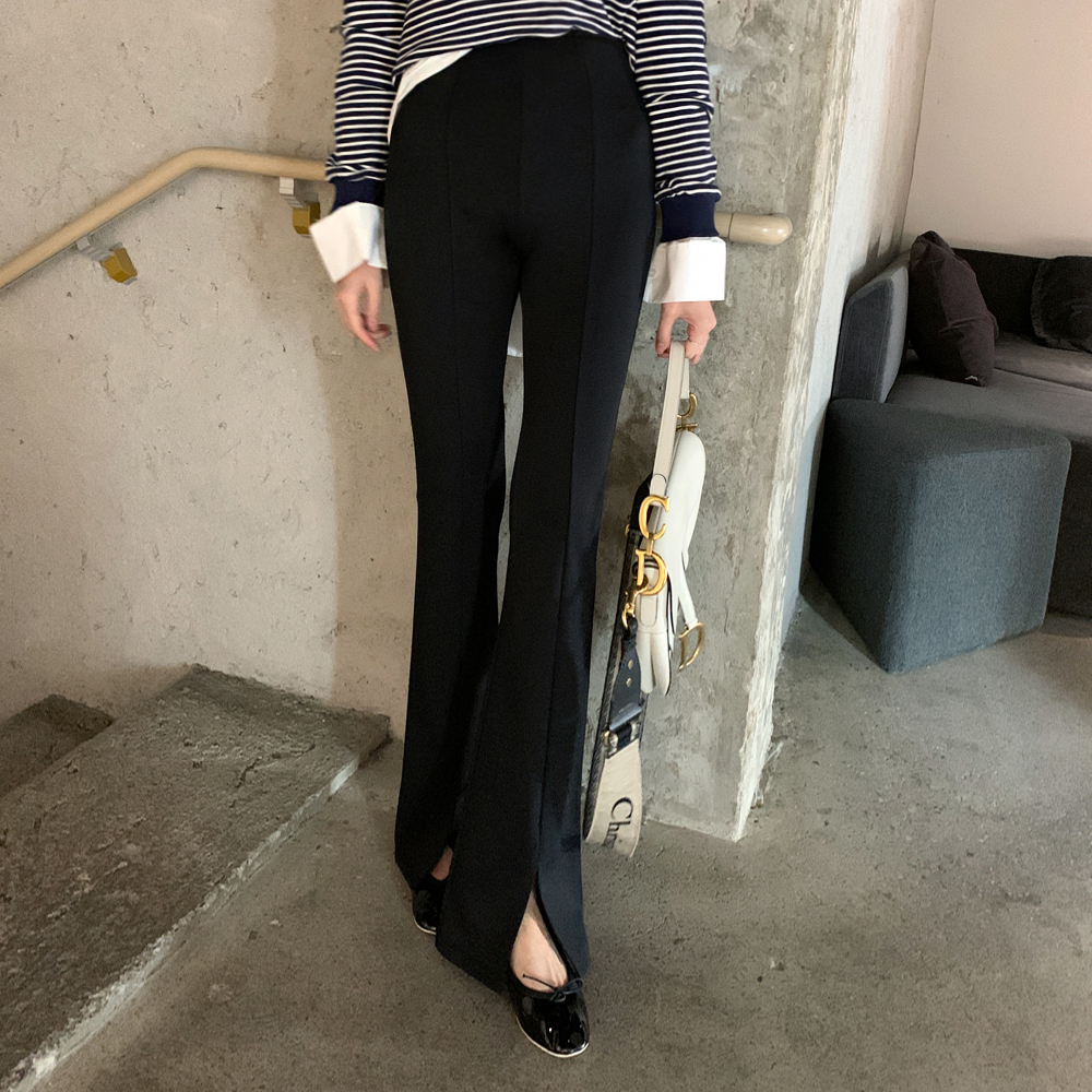 레이티아 밑단 컷팅 슬랙스 - 상품 이미지