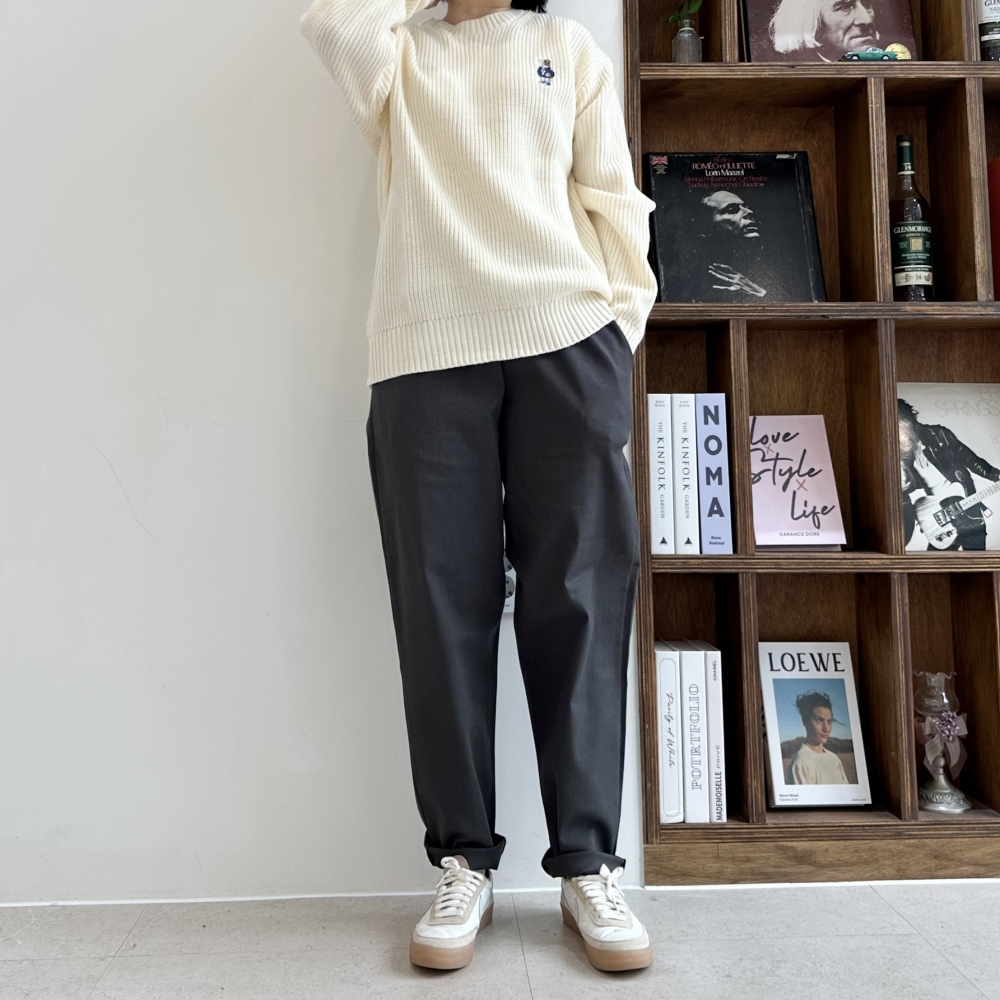 30-46 빅사이즈 자체제작 밴딩 배기 팬츠 면 스판 봄 여름 가을 겨울 기모 밴드 바지 이미지 2