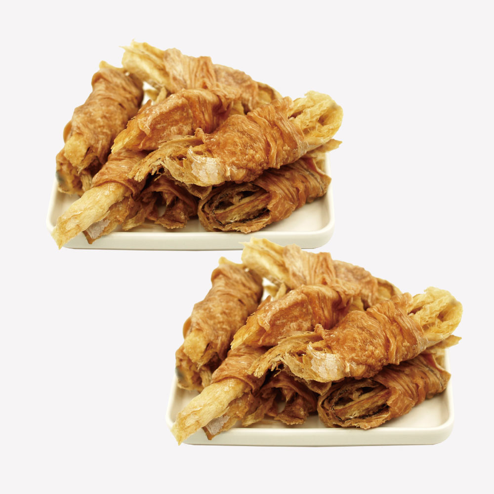 국내제작 바삭황치말이 강아지 수제 간식 황태포와 닭가슴살로 만든 애견간식 황태+닭가슴살, 80g, 2개 - 상품 이미지