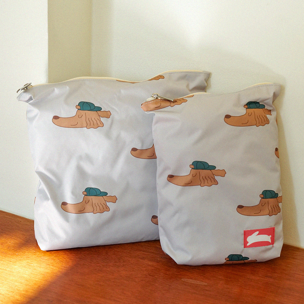 오우아스튜디오 어린이집 방수 파우치 준비물 가방 럭키그레이 2종 세트