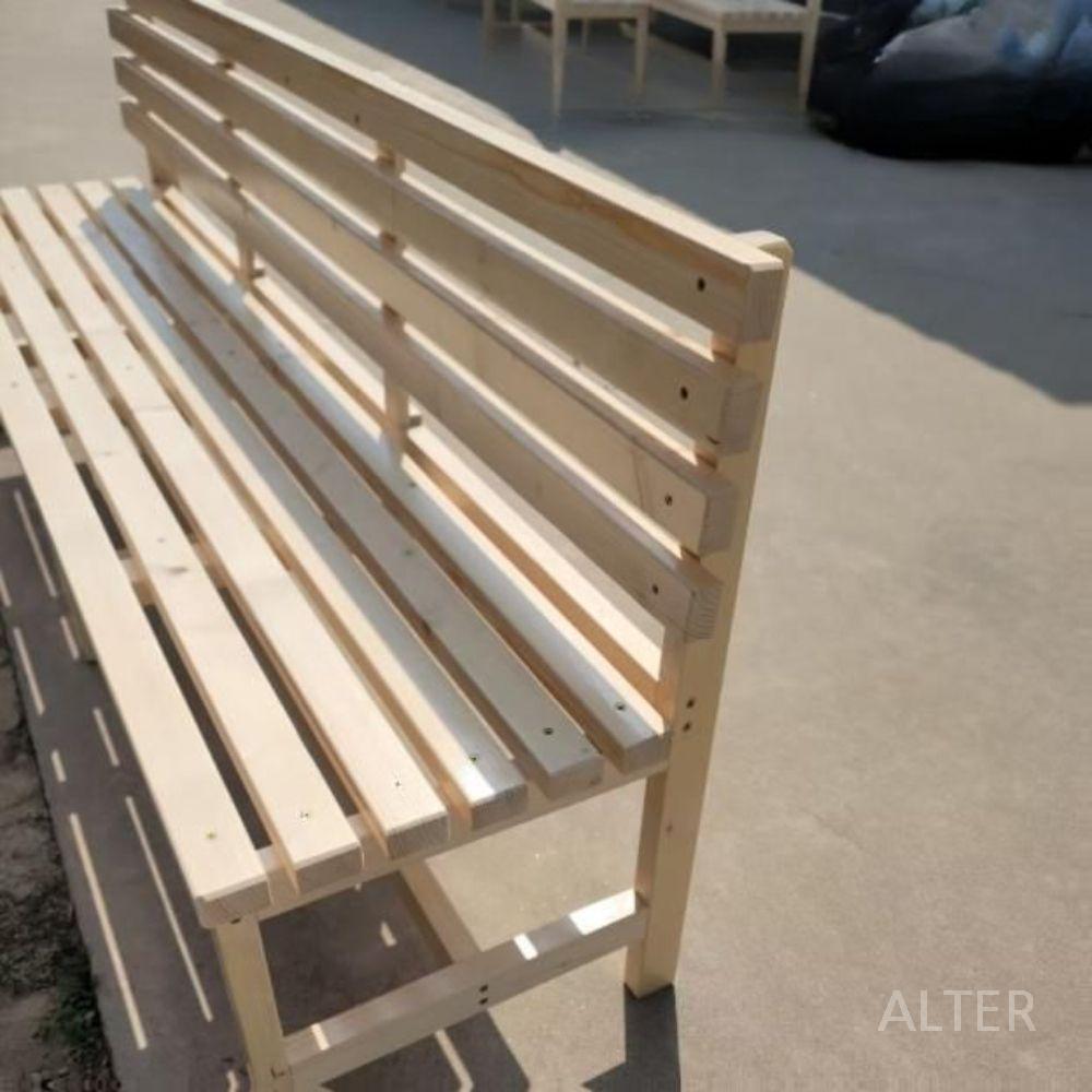 야외 벤치 원목 나무 조경 스텐 테라스 정원벤치 야외벤치 철제 우드오일60x45x75cm - 상세 이미지 3
