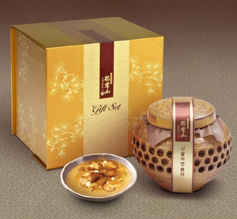 자연 송이버섯 꿀 선물세트 천연 벌꿀 명절 부모님 선물용 고급 도자기 400g