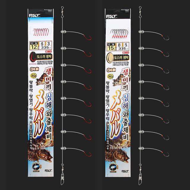 백경 생미끼 심해 외줄 카드 채비 BK-114 대물 볼락 열기 우럭