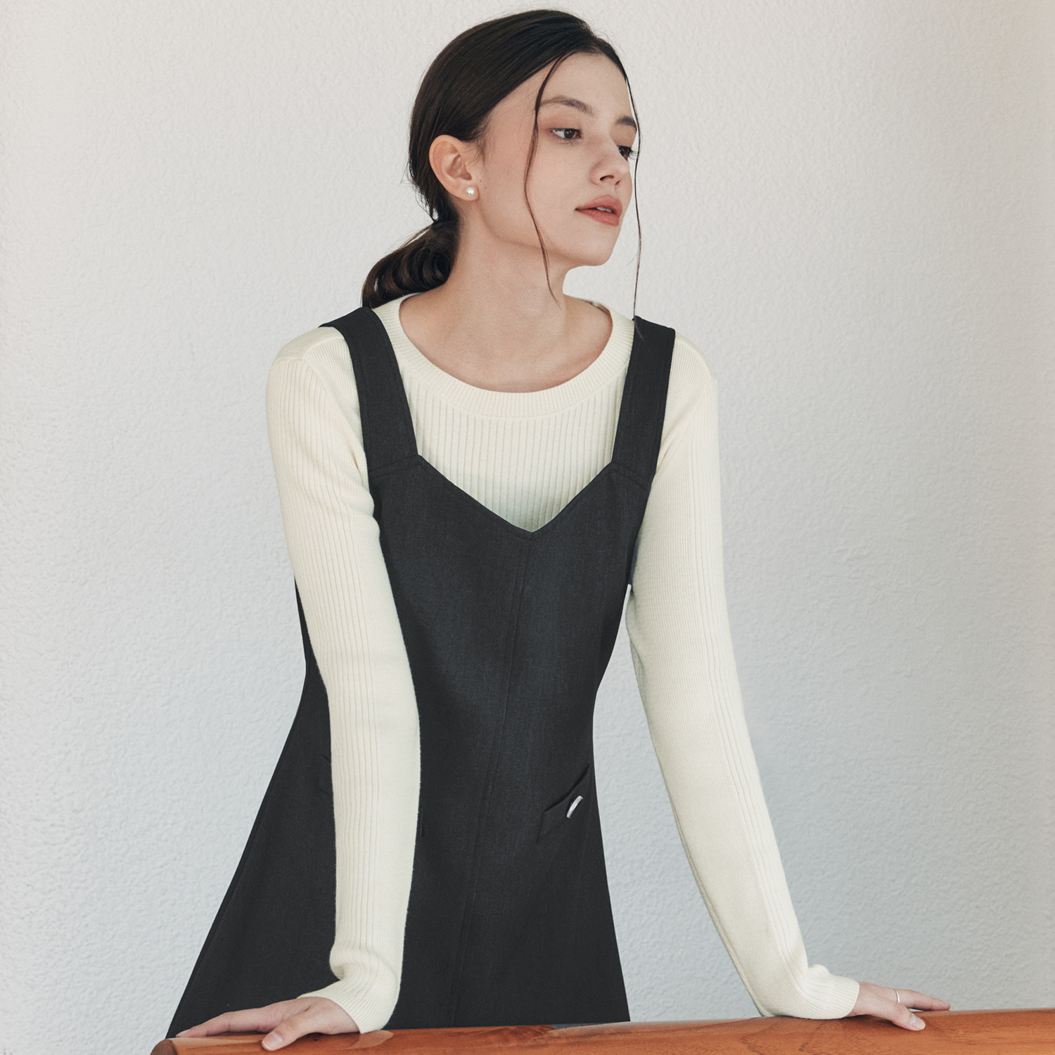 [제로스트릿]골지 펜던트 니트 RIBBED PENDANT KNIT / IVORY - 상세 이미지 2
