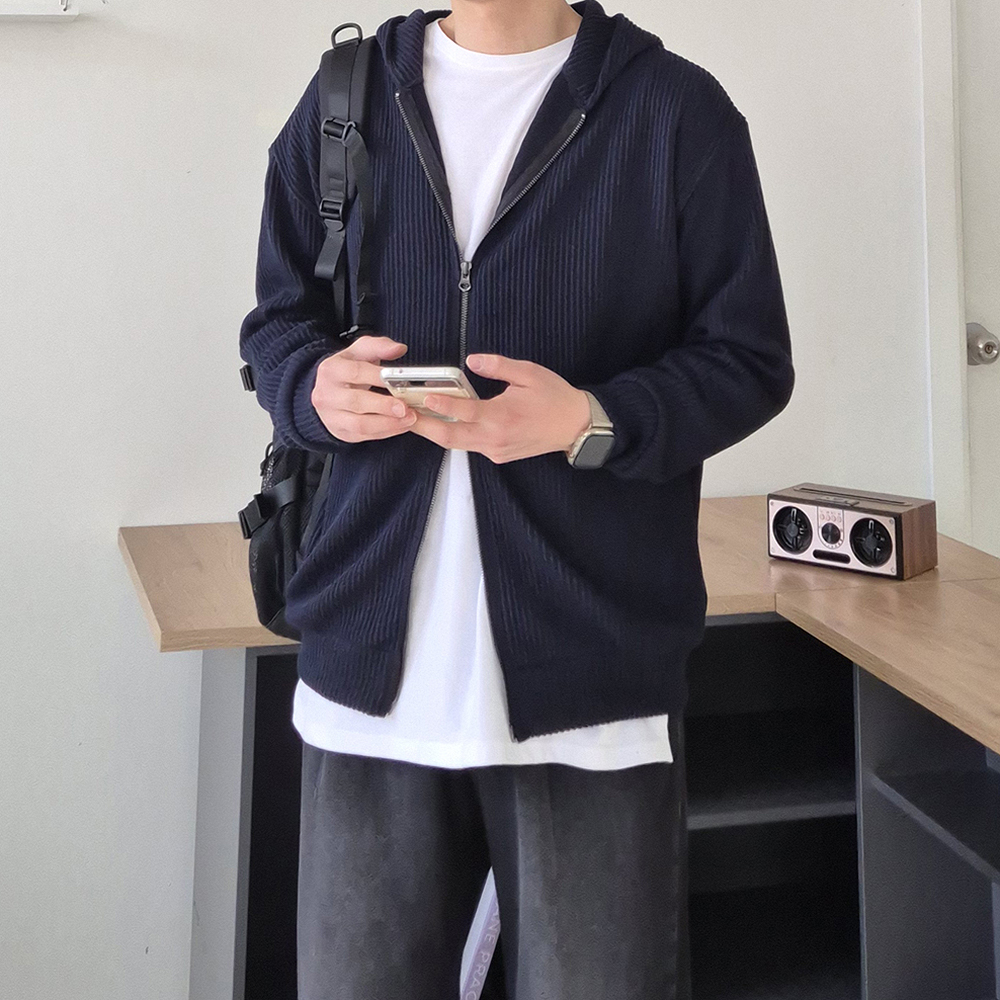 남자후드집업 빅사이즈 오버핏 커플 남자 후드티 - 상세 이미지 3