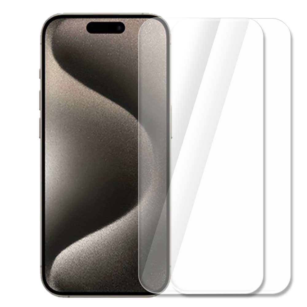 강화유리필름 아이폰15 프로 맥스, 2매입 - 상품 이미지