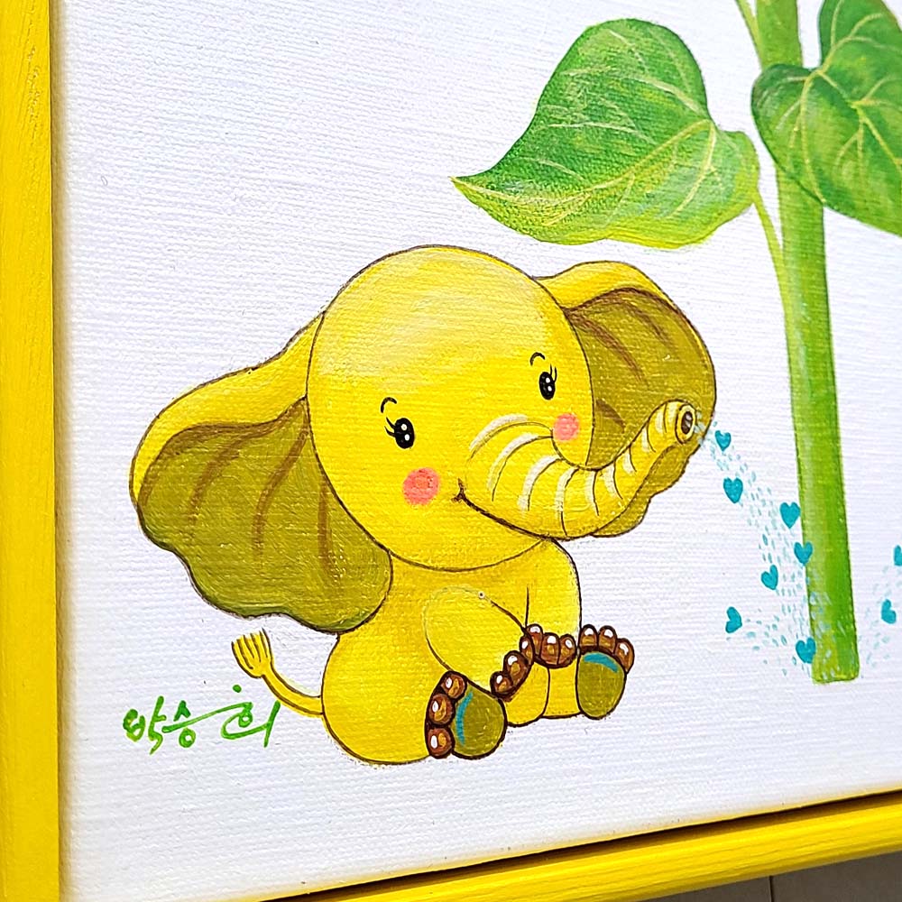 아트앤샵 미술작품 박승희 원작 꽃분이의 힐링꽃(코끼리2) 현대미술 그림액자 - 상세 이미지 2