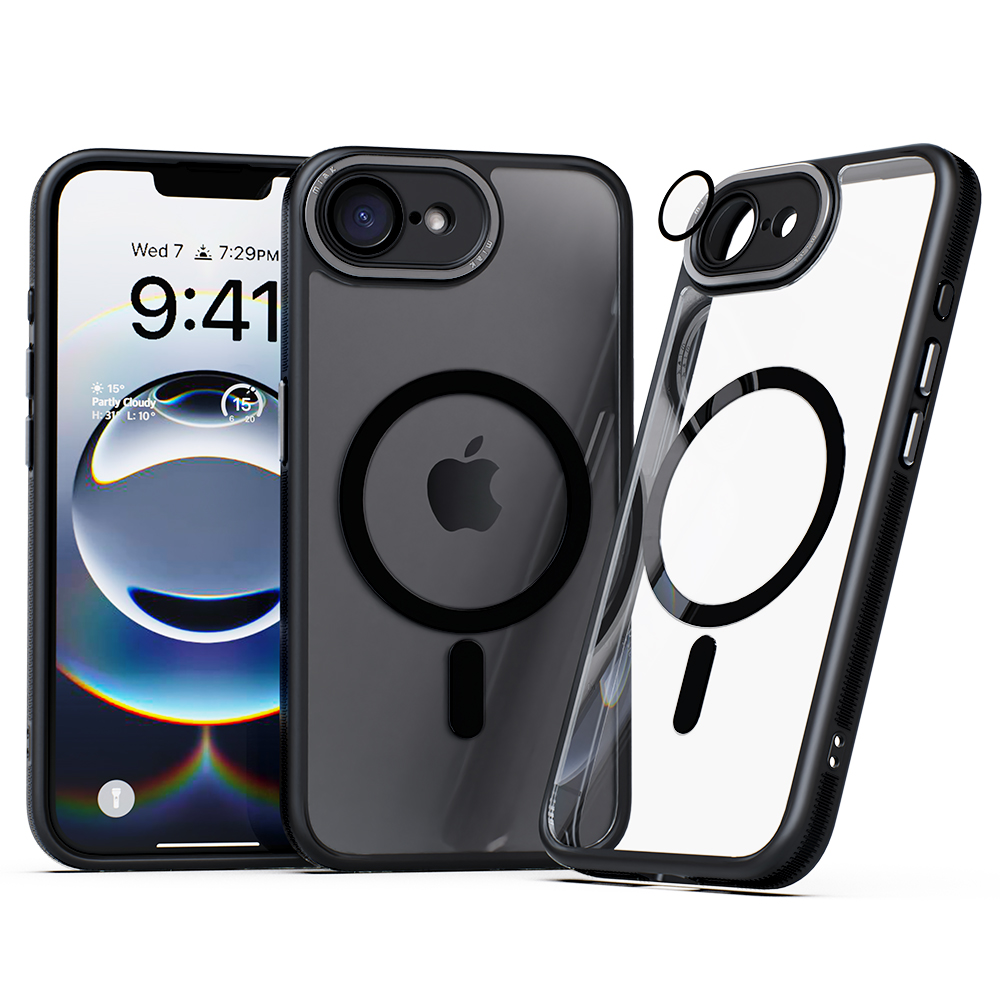 미아크 렌즈보호 풀커버 맥세이프 케이스 블랙, 아이폰16e