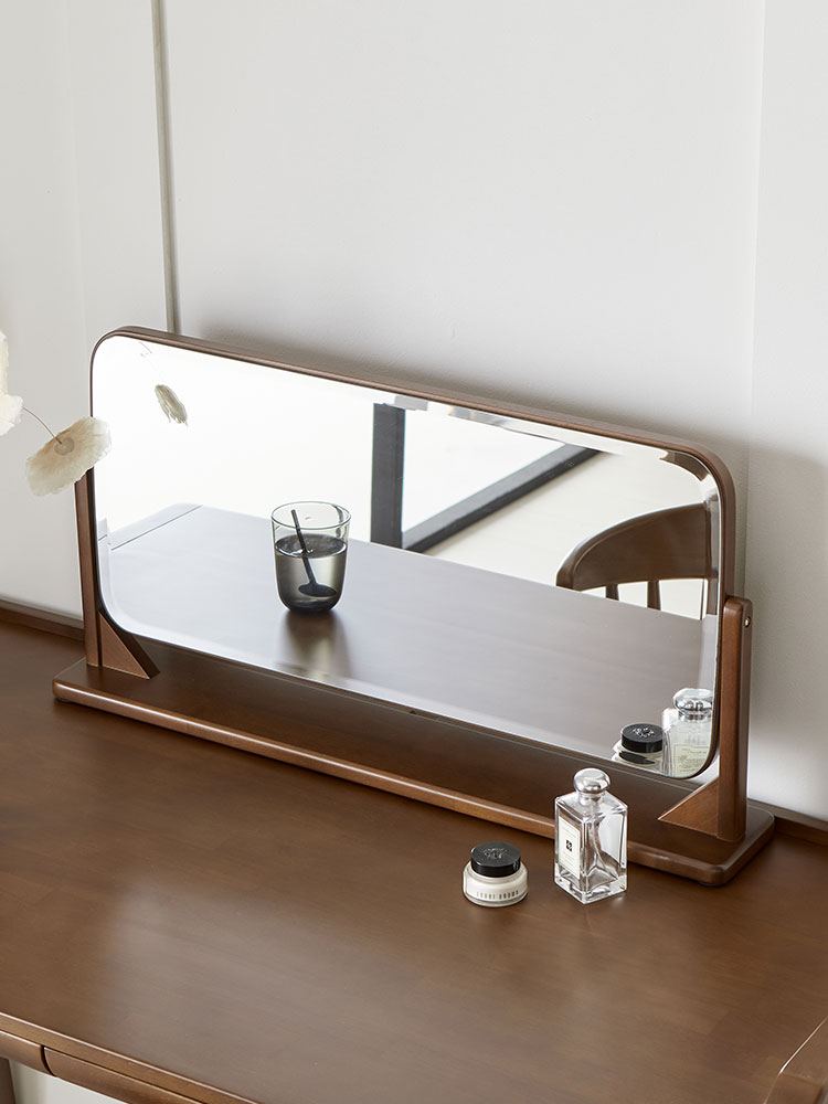 오크빌 우디 원목 탁상 거울 화장대 인테리어 각도조절