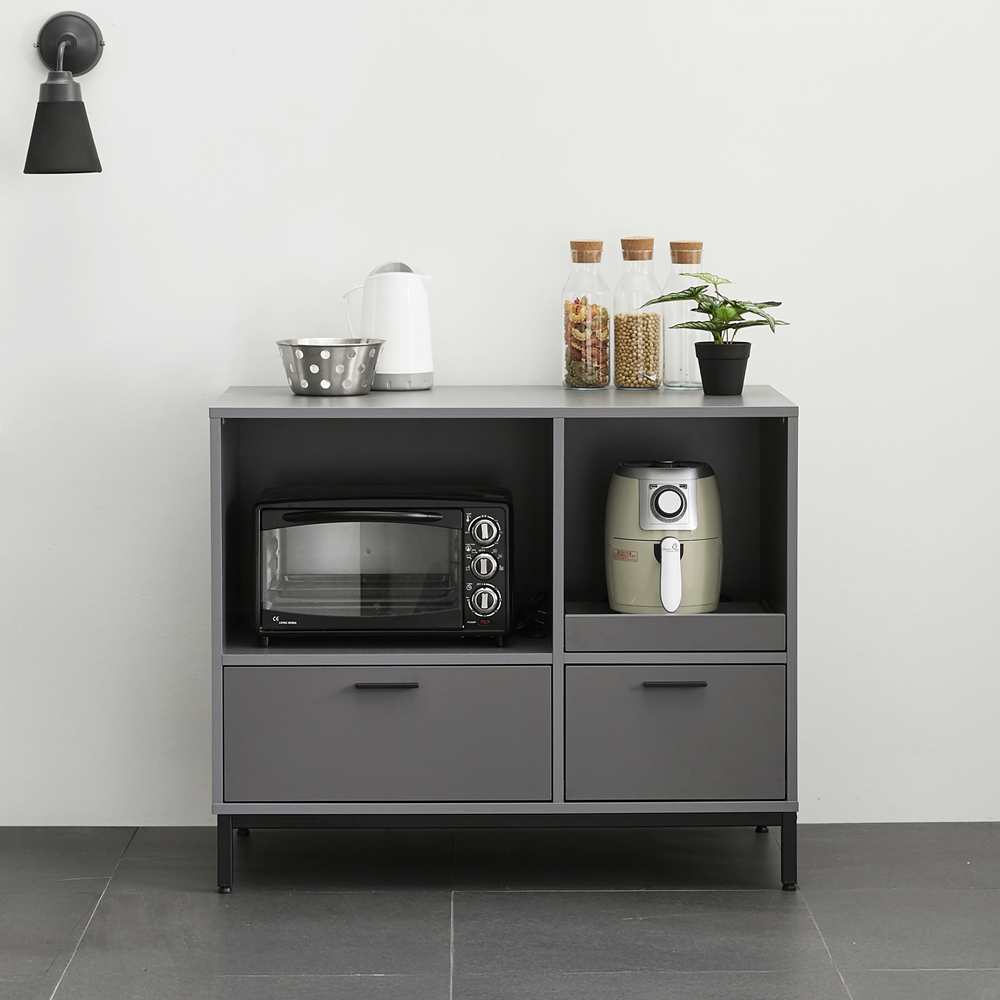 몬드 광파오븐장 렌지대 수납장 오븐장 밥솥장 에어프라이어선반 1000x550x835mm, 2단, 그레이