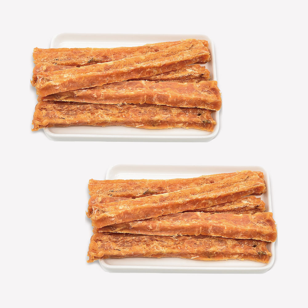 국내제작 살몬스틱 강아지 수제 간식 연어와 닭가슴살로 만든 영양 애견간식 연어+닭고기, 70g, 2개 - 상품 이미지