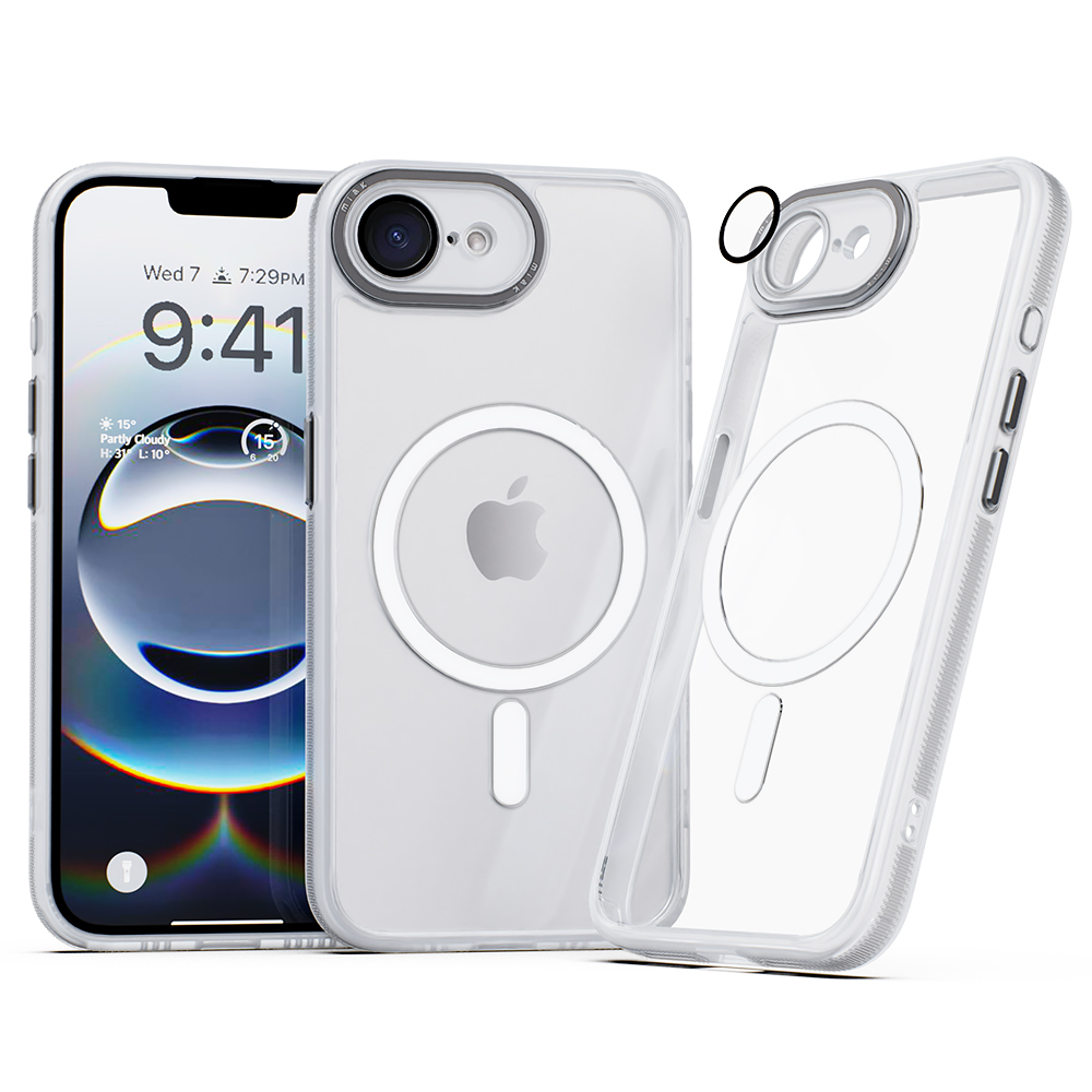 미아크 렌즈보호 풀커버 맥세이프 케이스 반투명, 아이폰16e