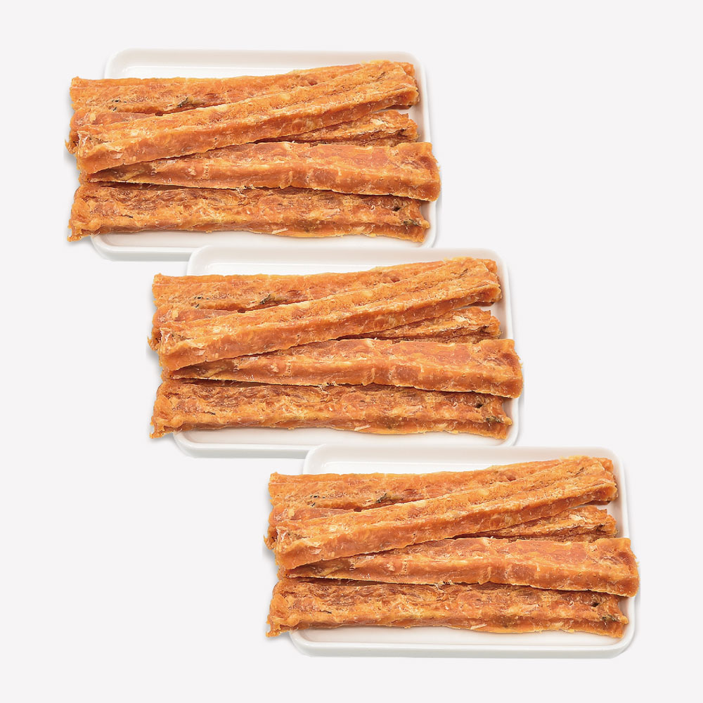 국내제작 살몬스틱 강아지 수제 간식 연어와 닭가슴살로 만든 영양 애견간식 연어+닭고기, 70g, 3개 - 상품 이미지
