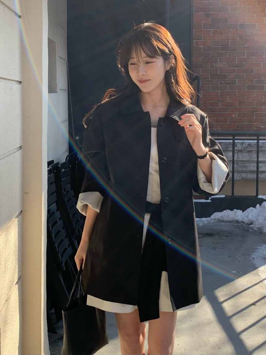 [🤍봄아우터] 베르가못 25 하프 트렌치 카라 래글런 싱글 코트 3color 상세 이미지 22