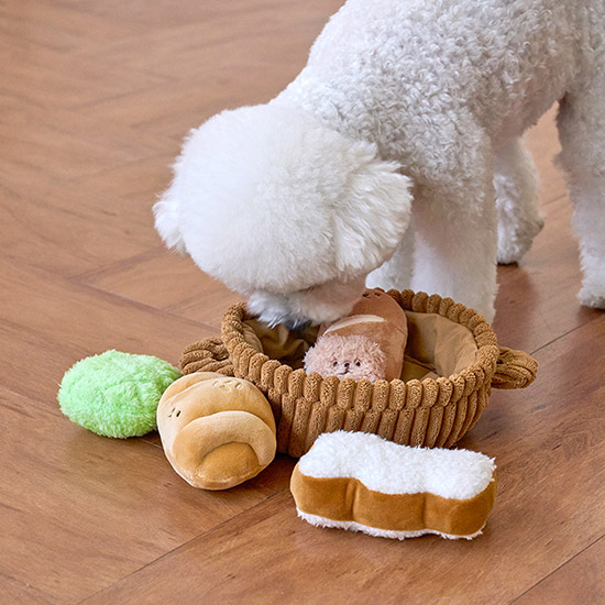 울리 펫 베이커리 강아지 장난감 세트 삑삑이 바스락 노즈워크 인형 이미지 2