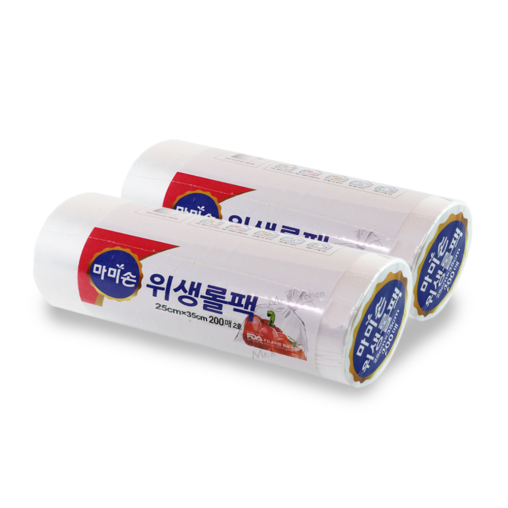 마미손 롤백 일회용비닐 크린롤백 위생팩 25x35 200매 2개 - 상품 이미지
