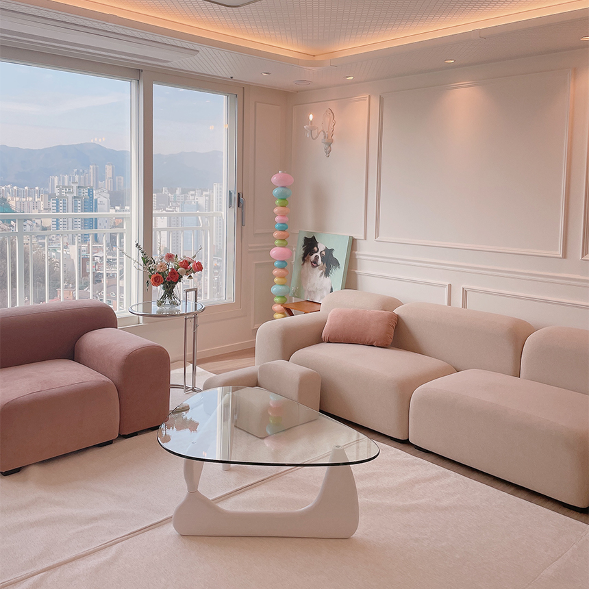 이사무노구치 테이블 원목 우드 강화유리 테이블 XS 12mm