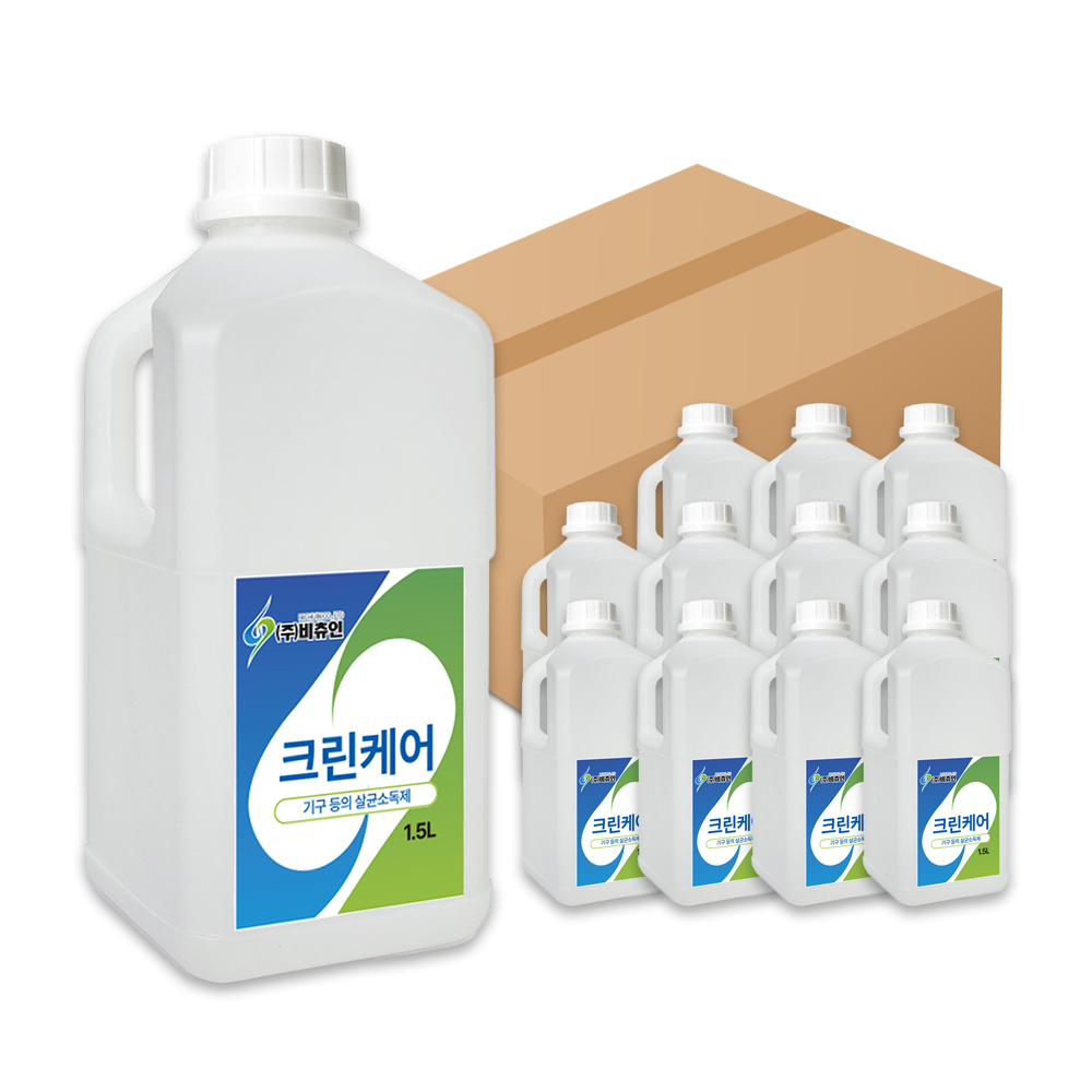 비츄인 크린케어 순수케어 알콜 58.8 주방기구 뿌리는소독제 1.5L, 12개 - 상품 이미지