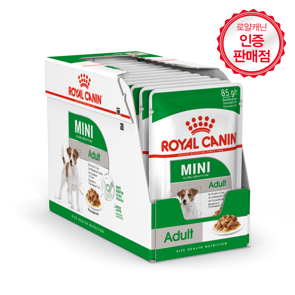 로얄캐닌 독 미니 파우치 어덜트, 85g, 12개